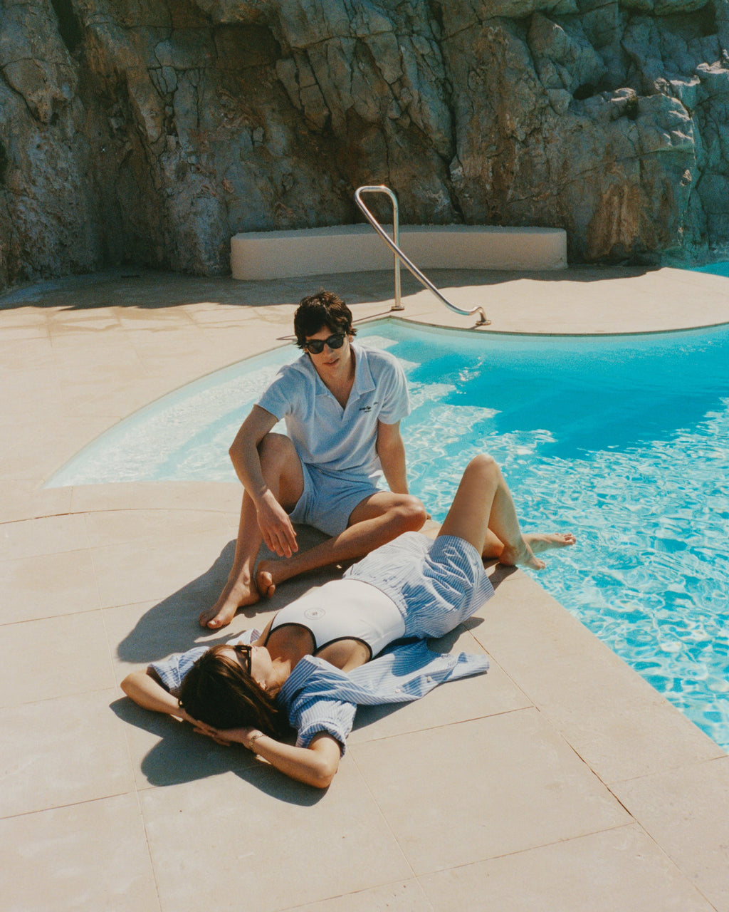 Eden Script Poplin Short - Blue/White Stripe