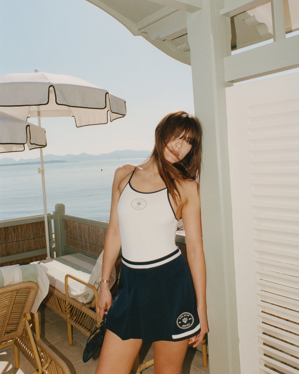 Eden Crest Embroidered Mila Skirt - Navy/White