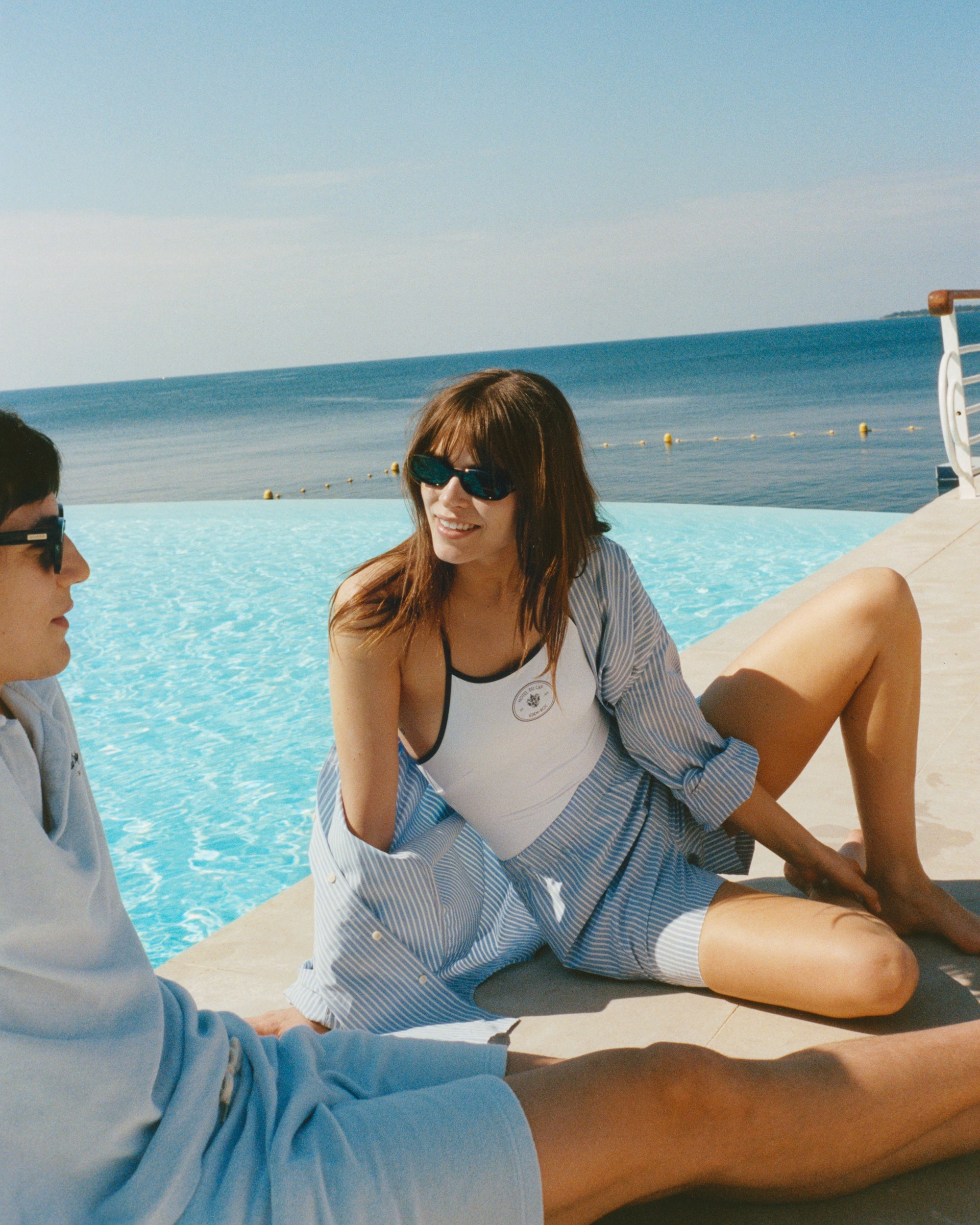 Eden Script Oversized Shirt - Blue/White Stripe