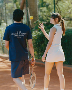 Eden Crest Pique Polo Dress - White/Navy