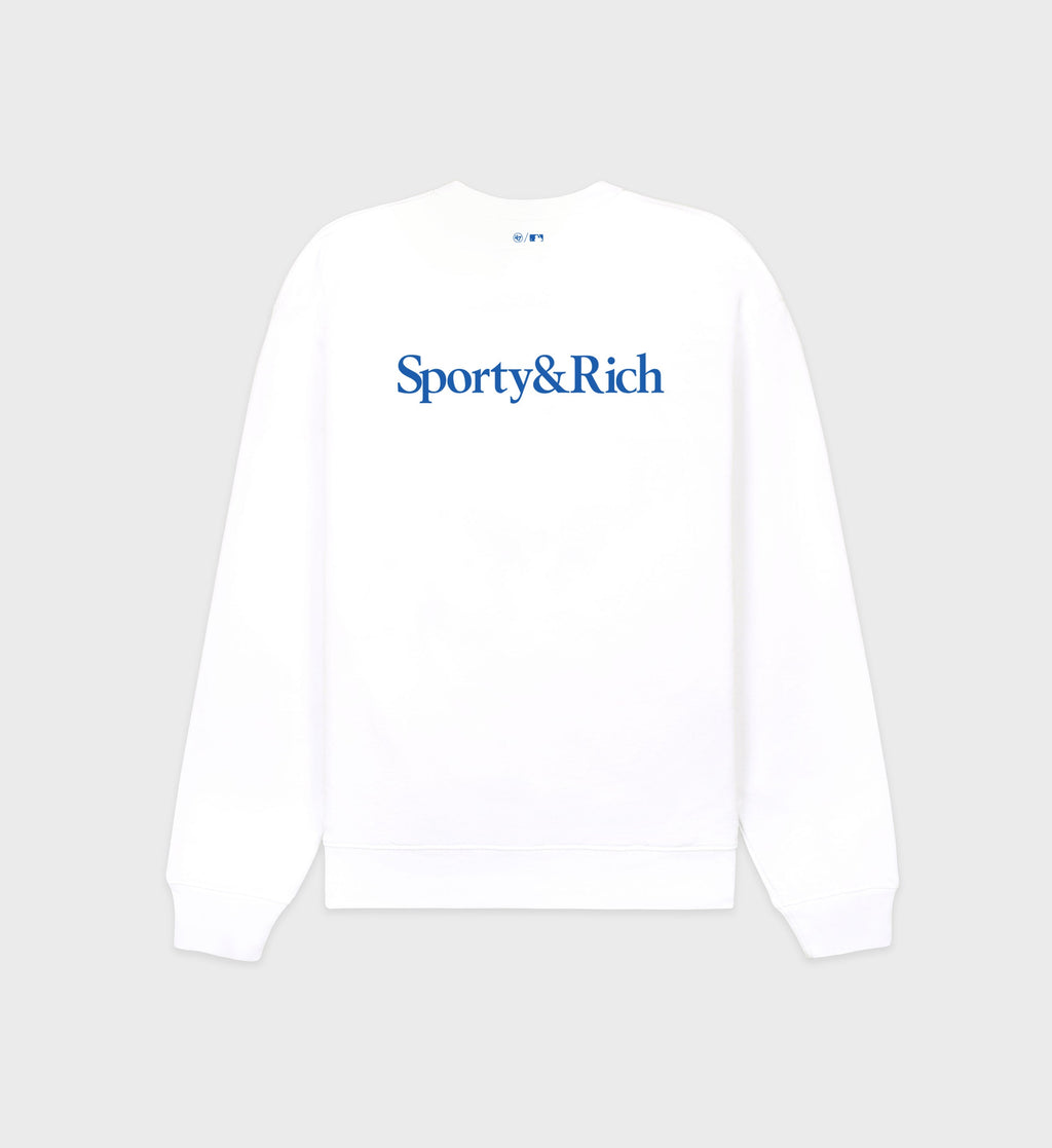 Dodgers Serif Crewneck - White/Team Blue