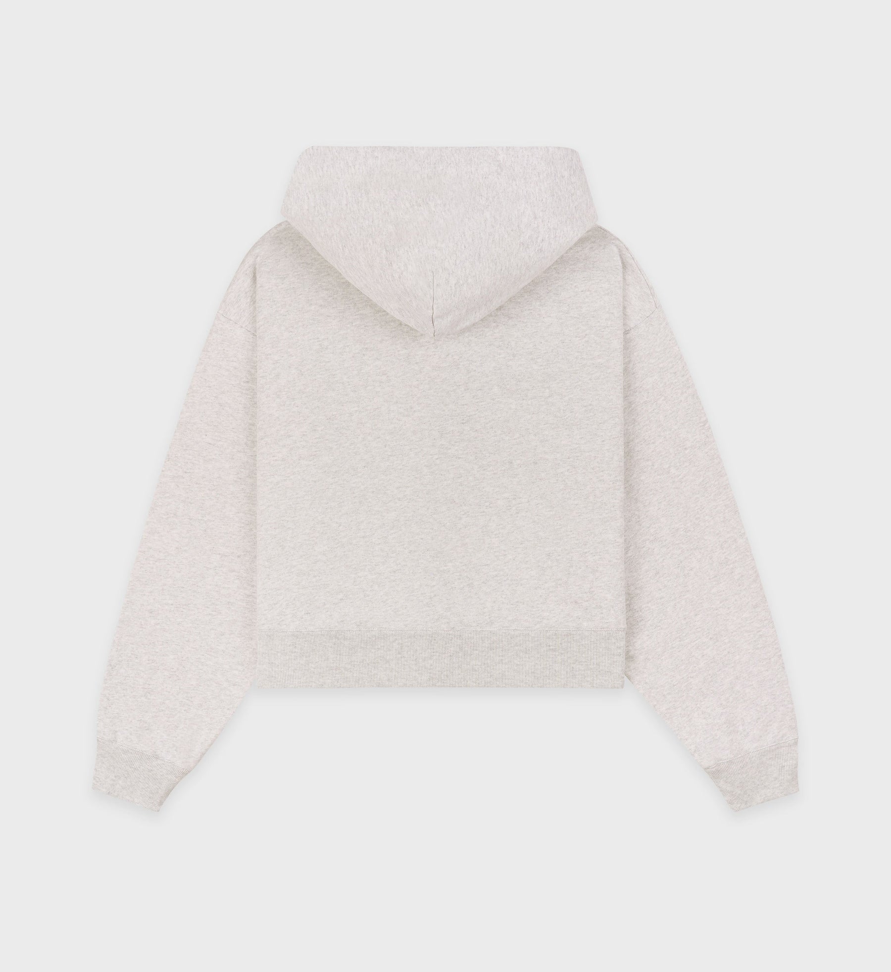 Dodgers Serif Cropped Zip Hoodie - Heather Gray/Navy