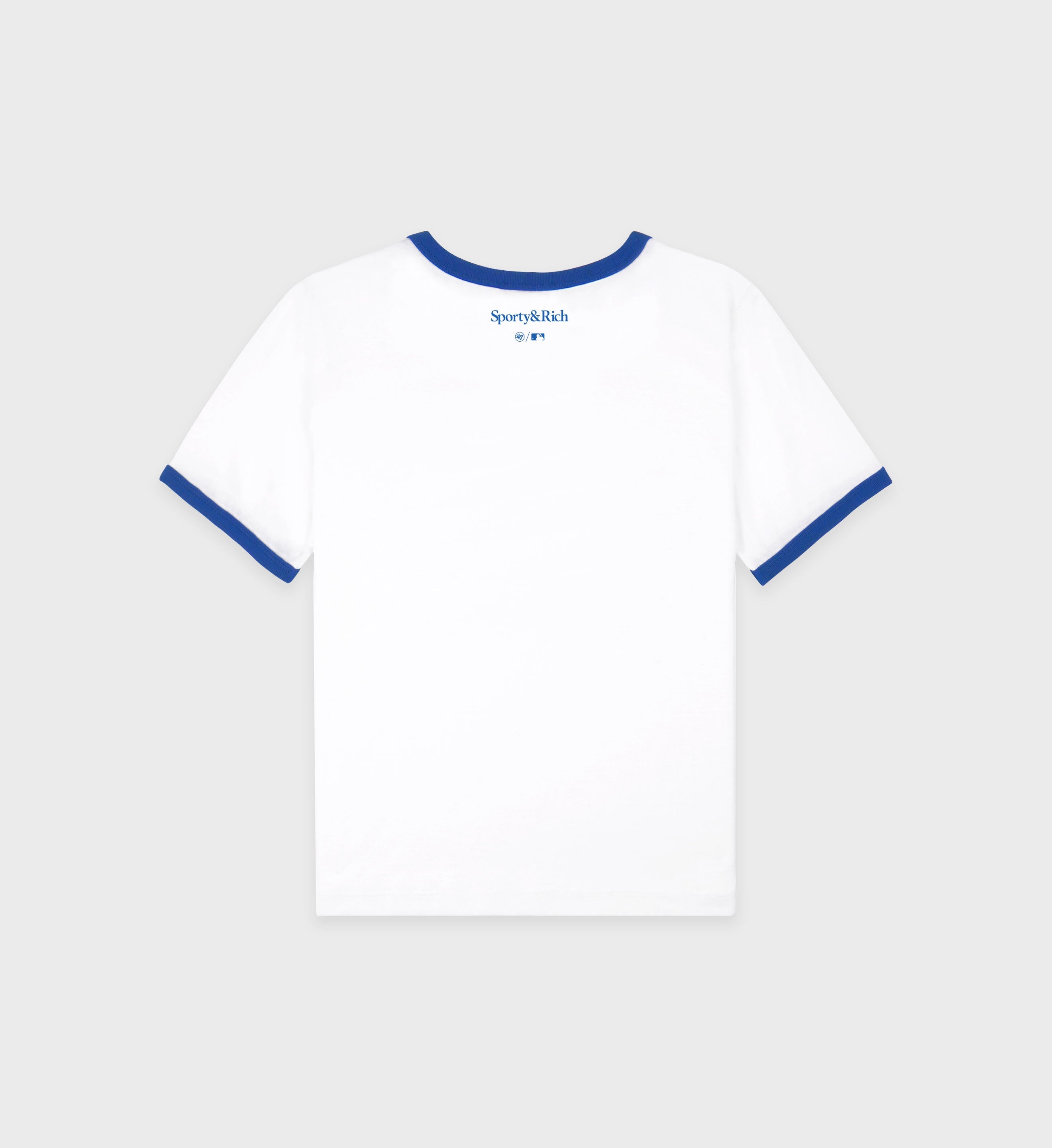 Dodgers Serif Ringer Tee - White/Team Blue