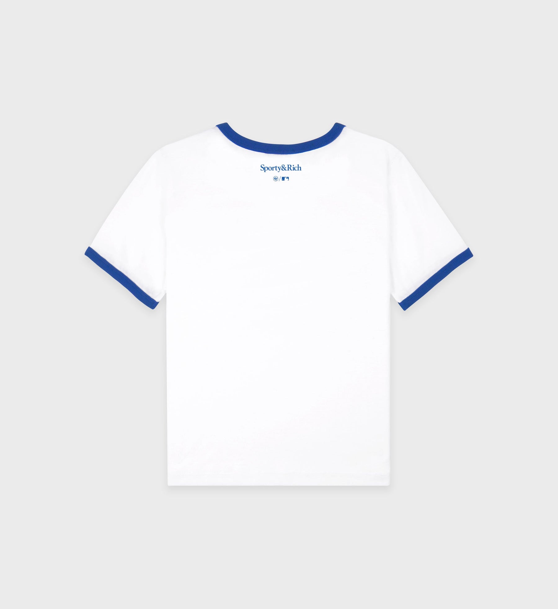 Dodgers Serif Ringer Tee - White/Team Blue