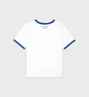 Dodgers Serif Ringer Tee - White/Team Blue