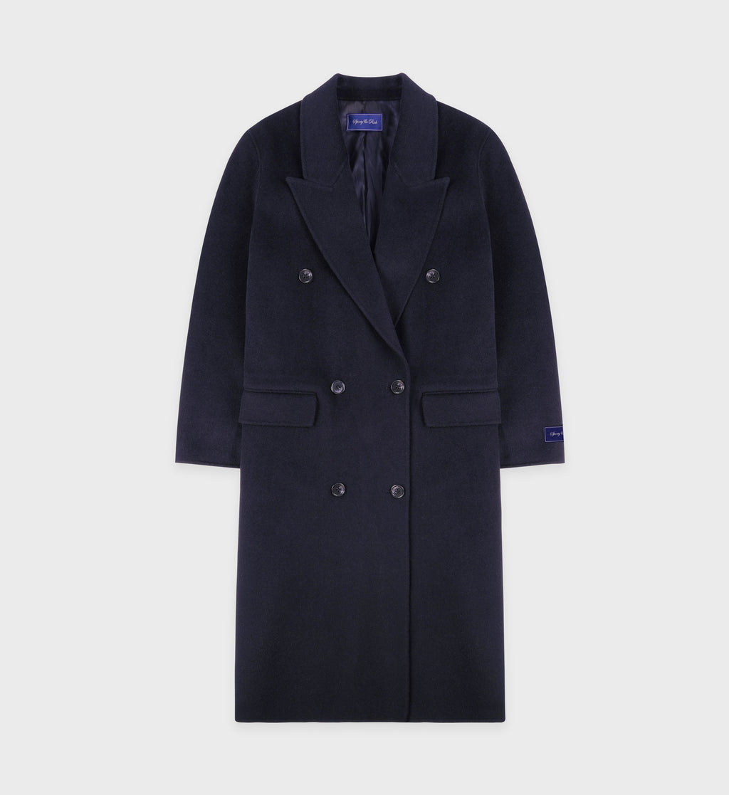 Double Faced DB Cashmere Coat - Navy