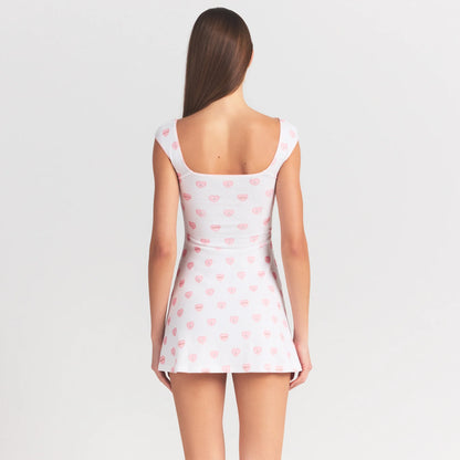 LOGO POINTELLE MINI DRESS | SNOW LACE HEARTS