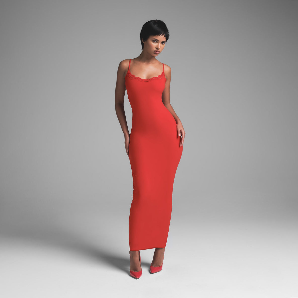 FITS EVERYBODY LACE LONG SLIP DRESS | CAYENNE