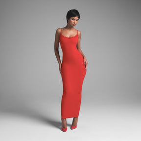 FITS EVERYBODY LACE LONG SLIP DRESS | CAYENNE