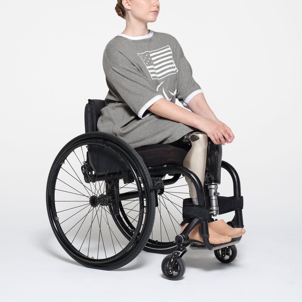 SKIMS FOR TEAM USA COTTON RIB PARALYMPIC T-SHIRT MINI DRESS | HEATHER GREY