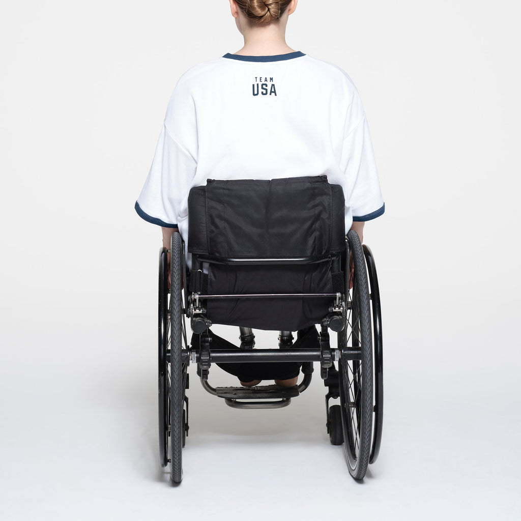 SKIMS FOR TEAM USA COTTON RIB PARALYMPIC T-SHIRT MINI DRESS | WHITE