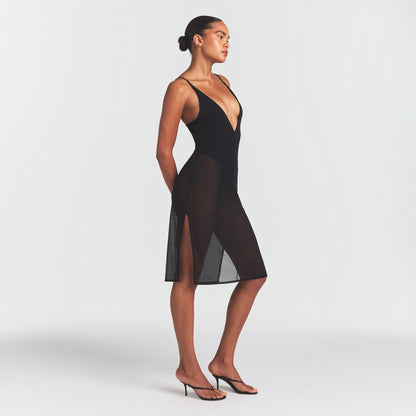 Skims Body Mesh Plunge Midi Dress