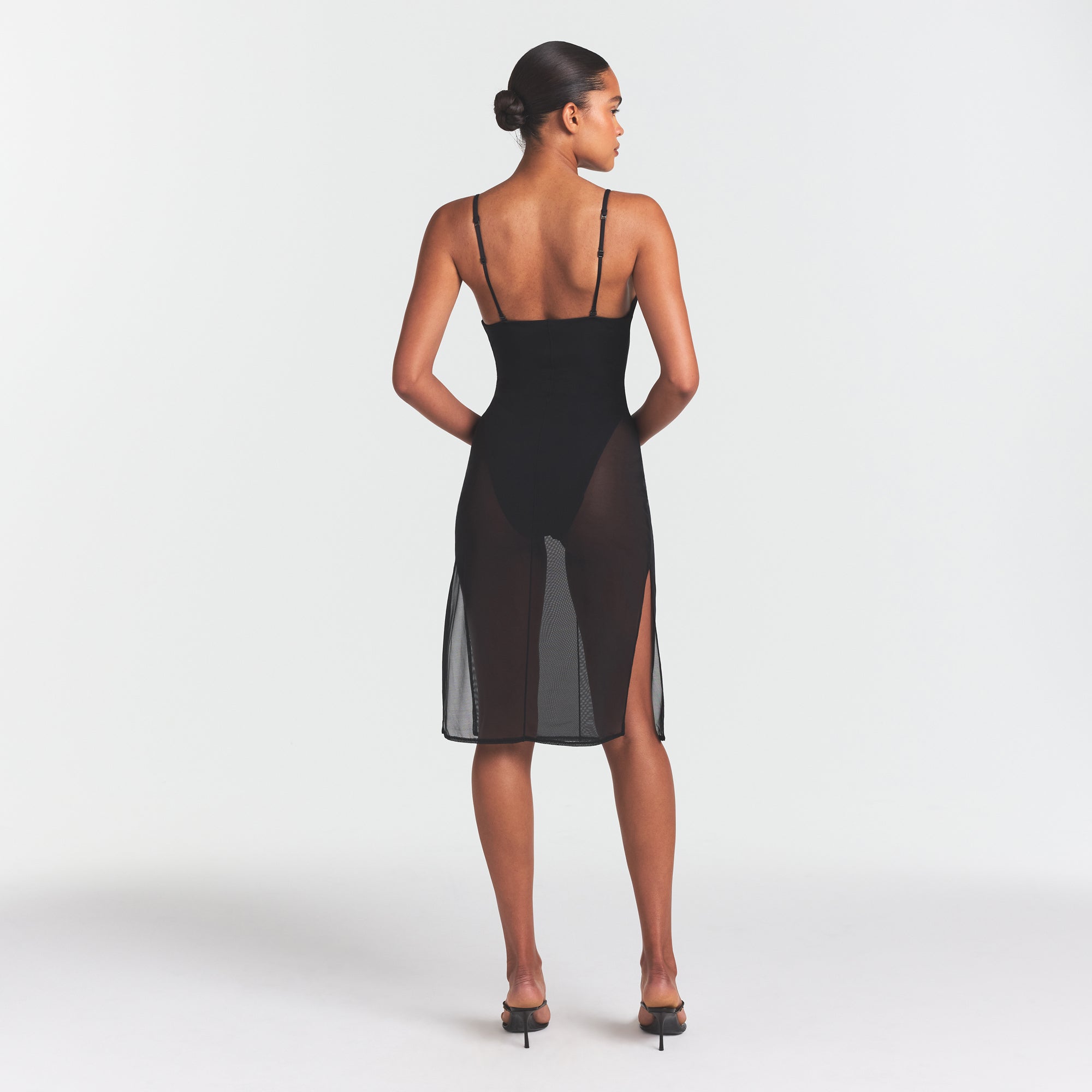 Skims Body Mesh Plunge Midi Dress
