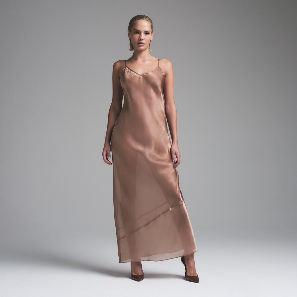 LIQUID ORGANZA CAMI LONG DRESS | SIENNA