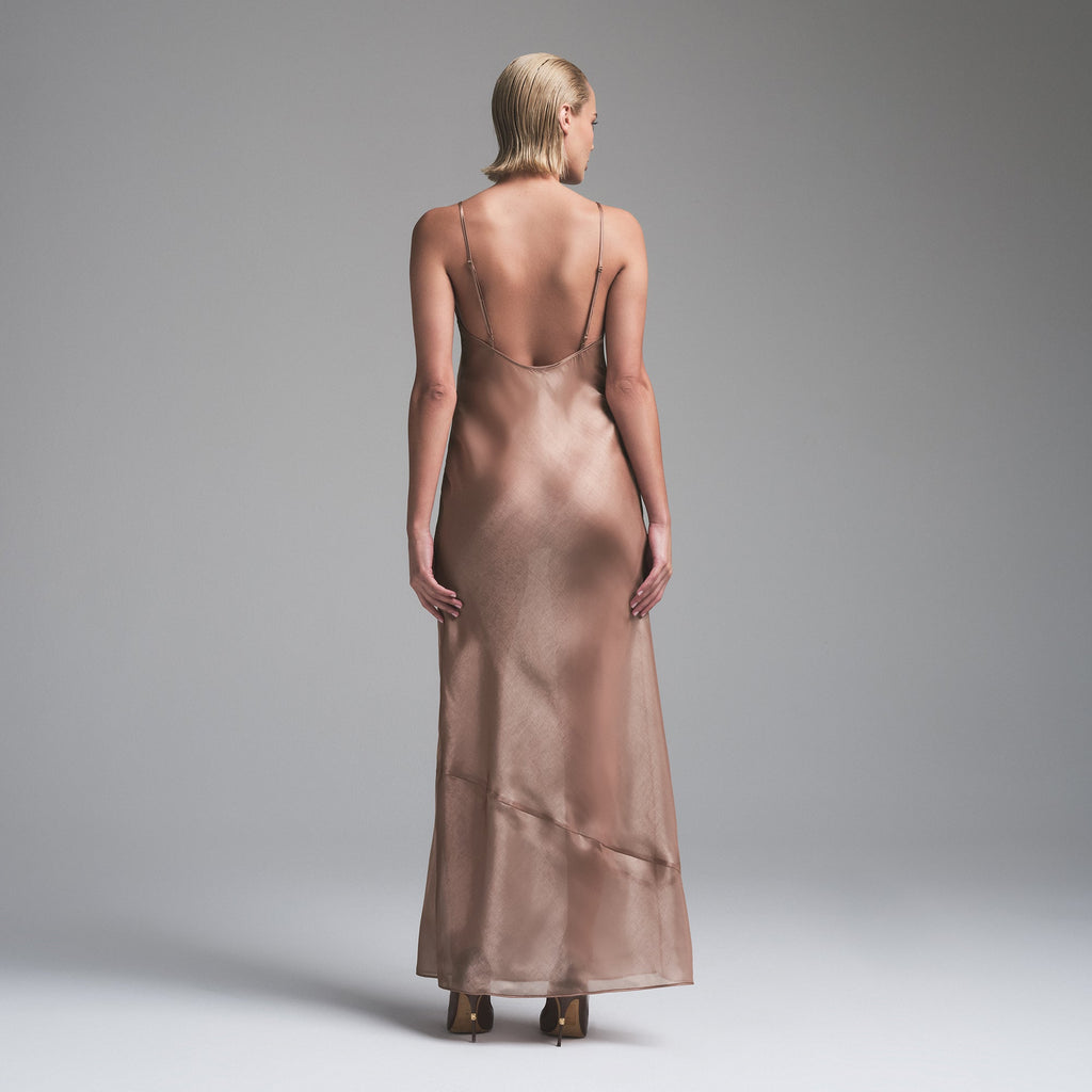 LIQUID ORGANZA CAMI LONG DRESS | SIENNA
