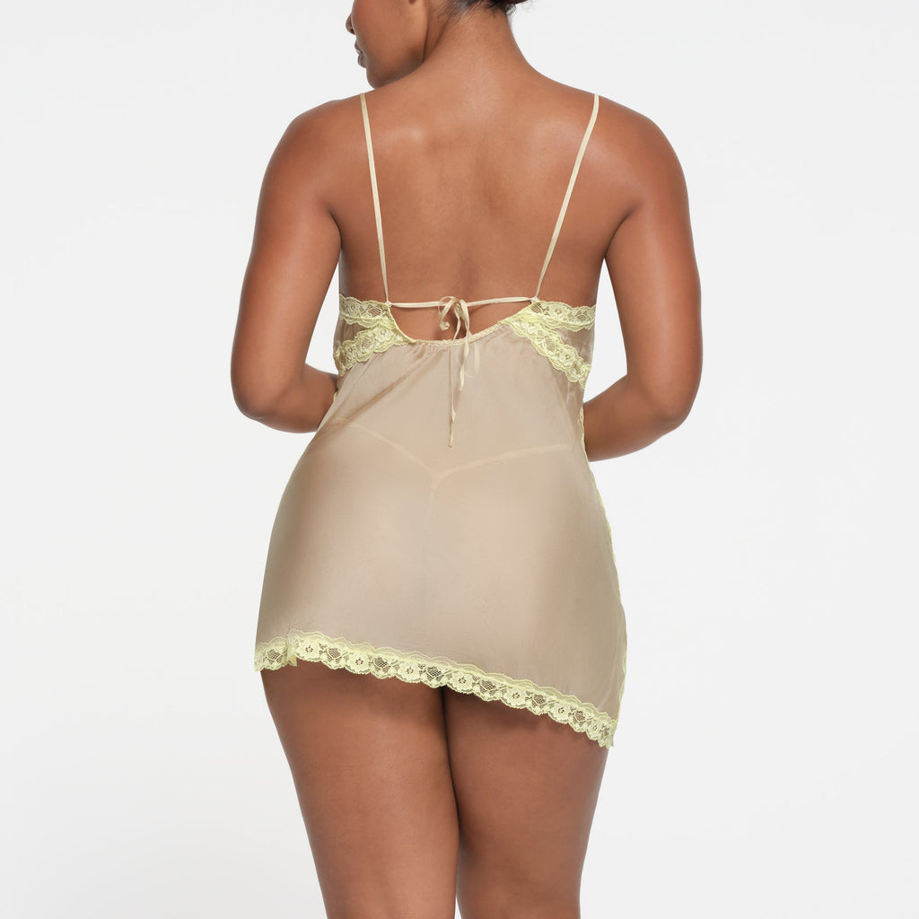 SKIMS ROMANCE LACE SLIP DRESS | SAGE