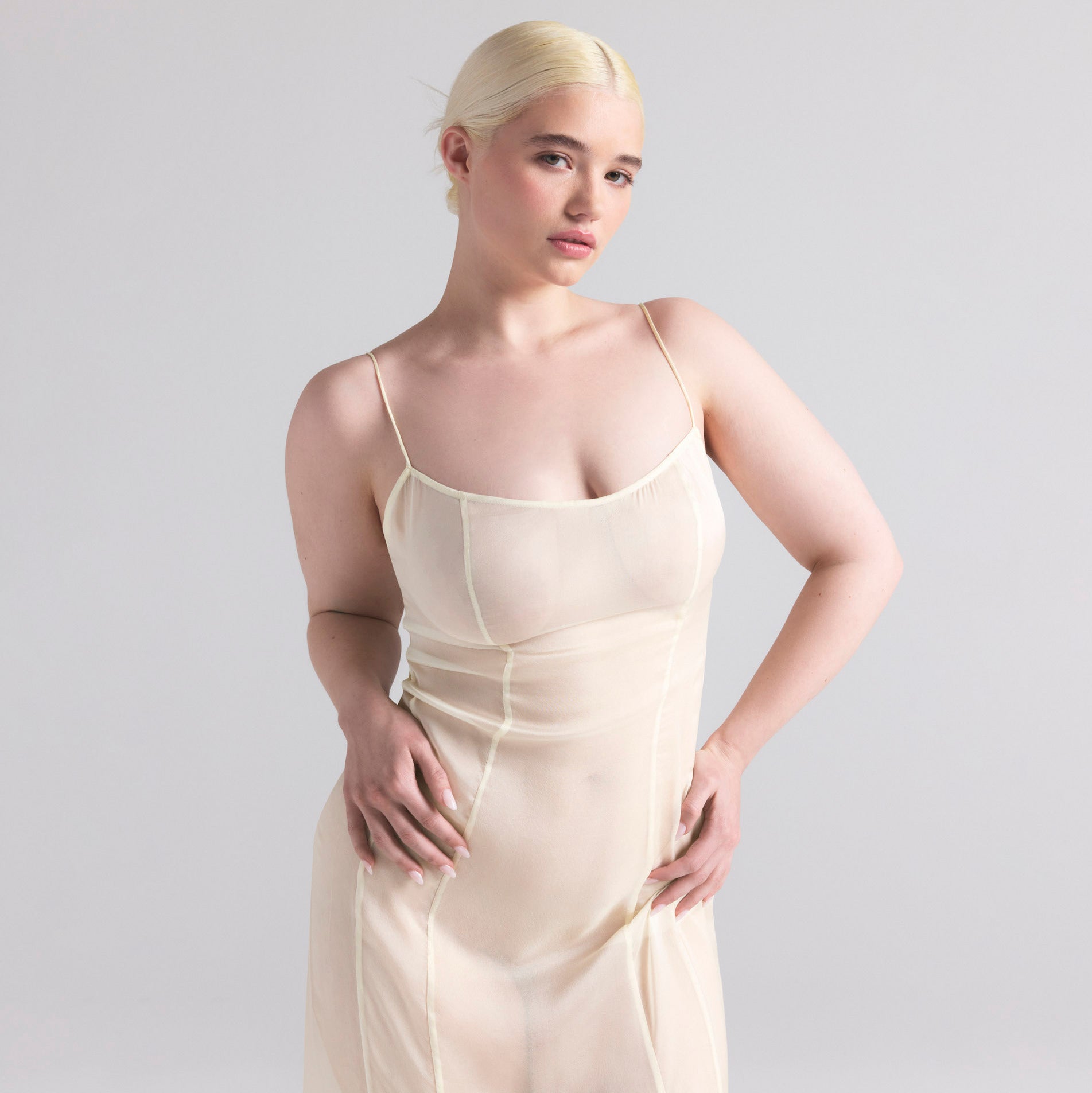 SKIMS ROMANCE LONG SLIP DRESS | IVORY