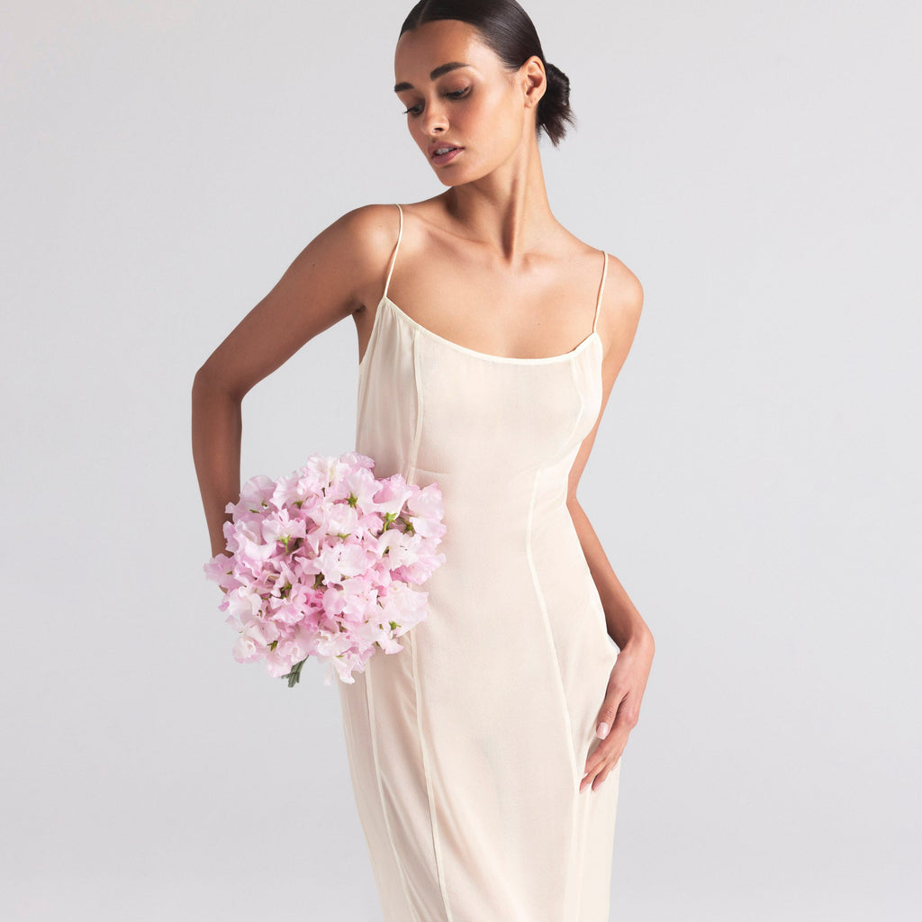 SKIMS ROMANCE LONG SLIP DRESS | IVORY