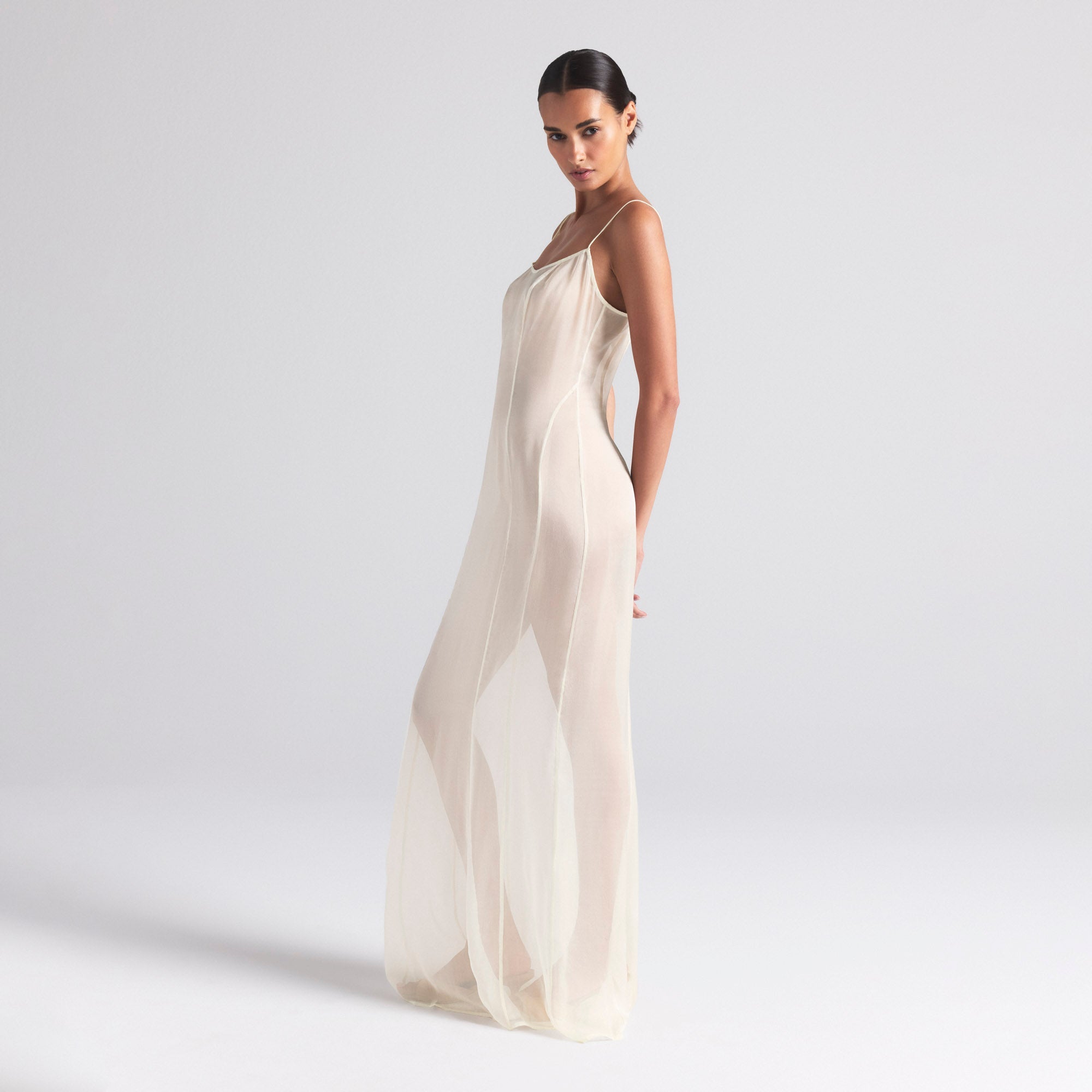 SKIMS ROMANCE LONG SLIP DRESS | IVORY