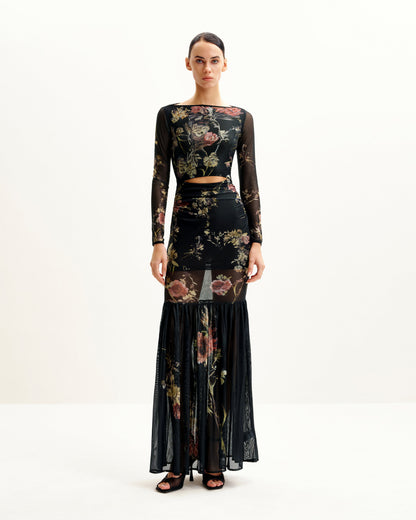 Alicia Printed Mesh Dress - Multicolor