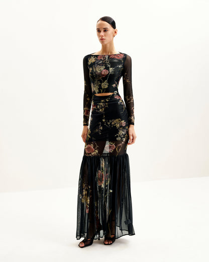 Alicia Printed Mesh Dress - Multicolor
