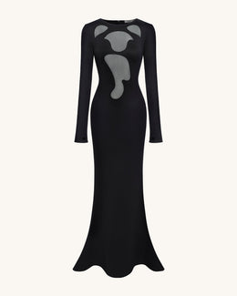 Ava Cutout Bodycon Gown - Black