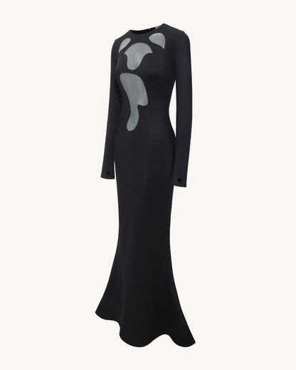 Ava Cutout Bodycon Gown - Black