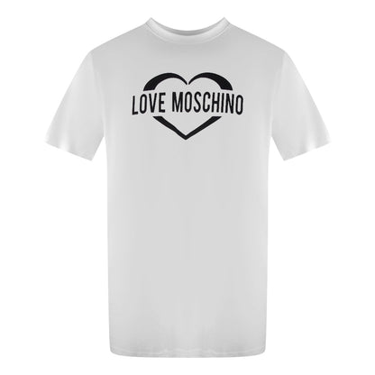 Love Moschino Bold Heart Logo White T-Shirt