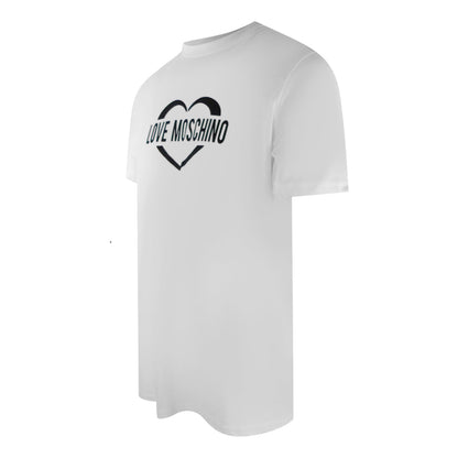 Love Moschino Bold Heart Logo White T-Shirt