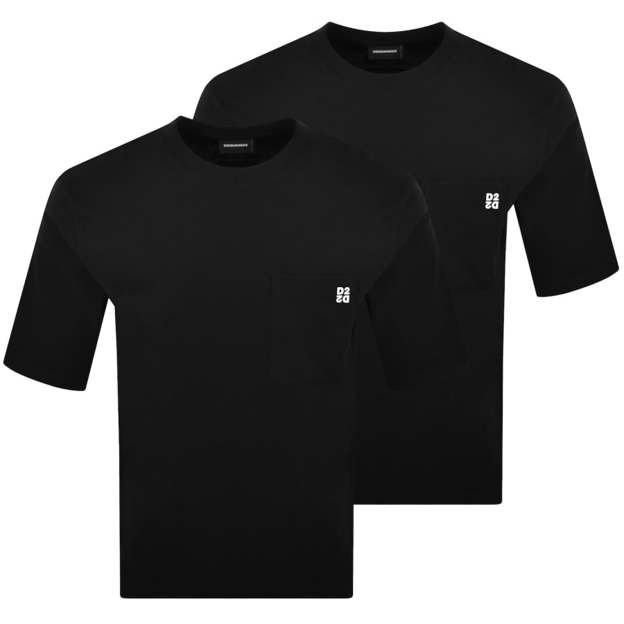 DSQUARED2 2 Pack T Shirts Black