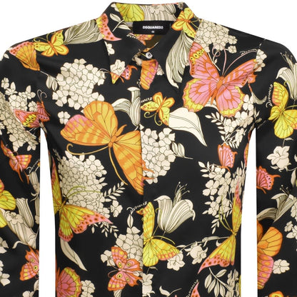 DSQUARED2 Butterfly Long Sleeve Shirt Brown