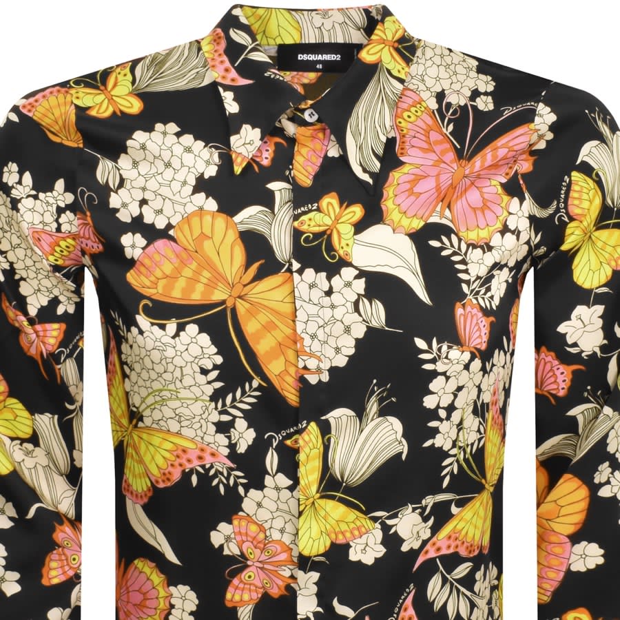 DSQUARED2 Butterfly Long Sleeve Shirt Brown