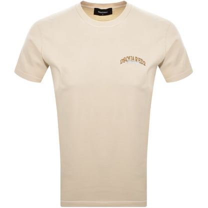 DSQUARED2 Cool Fit Logo T Shirt Beige