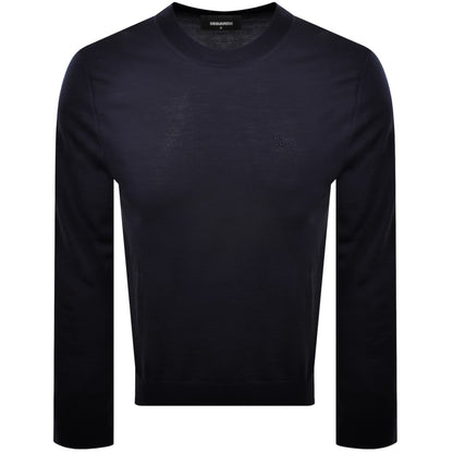 DSQUARED2 Crew Neck Knit Jumper Navy