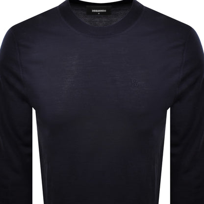 DSQUARED2 Crew Neck Knit Jumper Navy