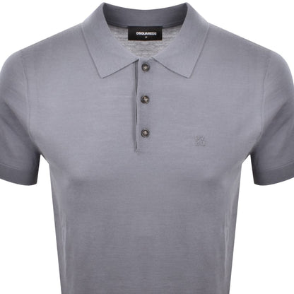 DSQUARED2 Knit Polo T Shirt Grey