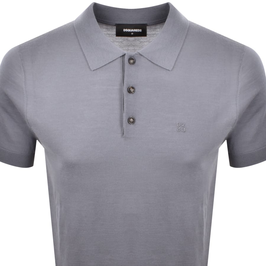 DSQUARED2 Knit Polo T Shirt Grey