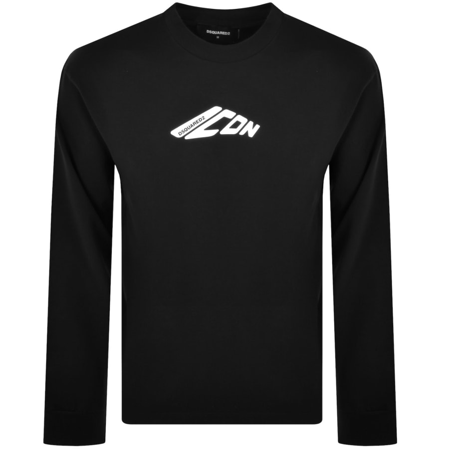 DSQUARED2 Logo Long Sleeve T Shirt Black