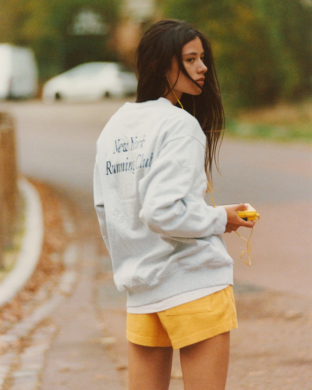 Run Club Crewneck - Heather Gray/Navy