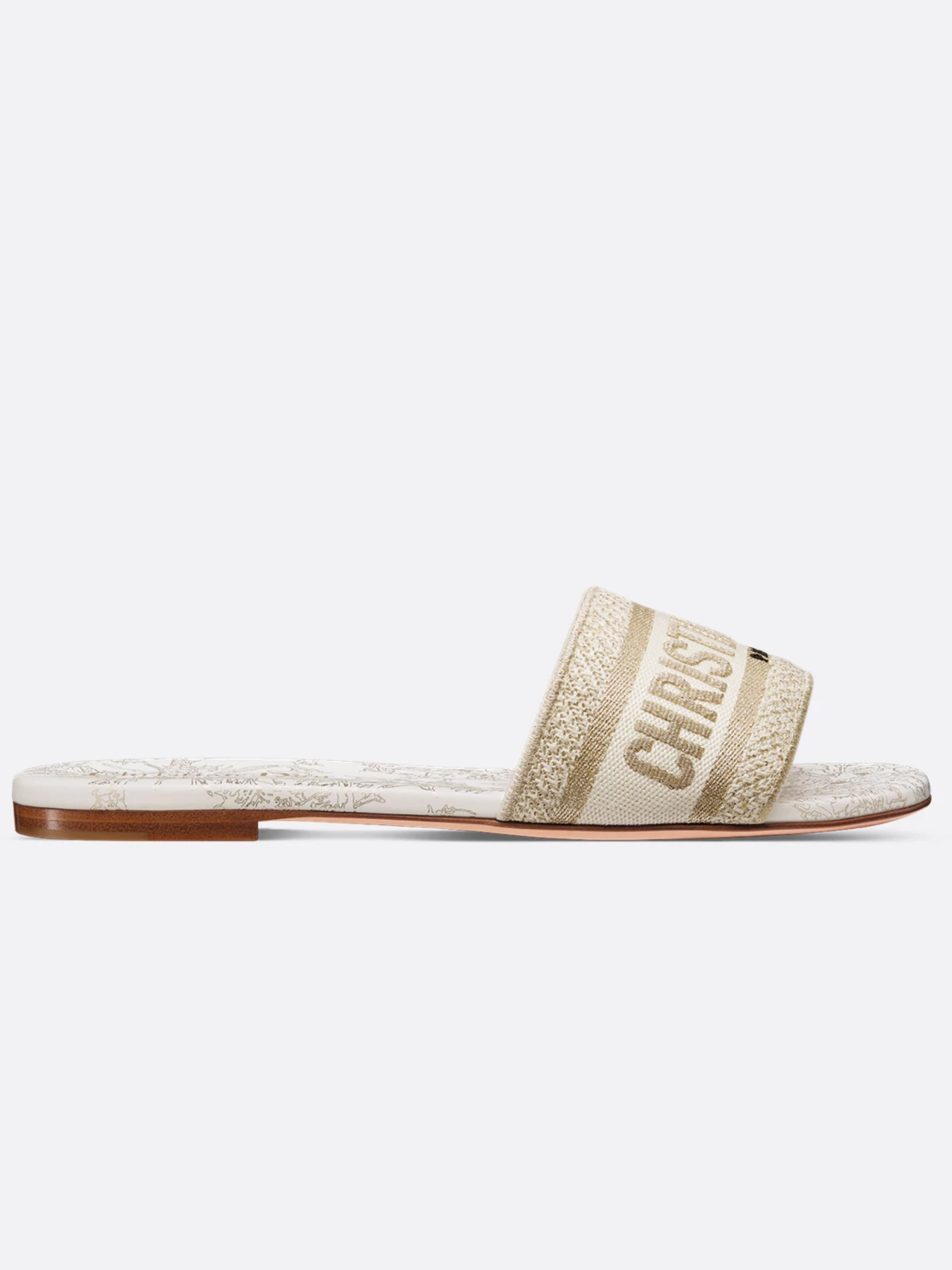 DIOR DWAY SLIDE WHITE AND GOLD