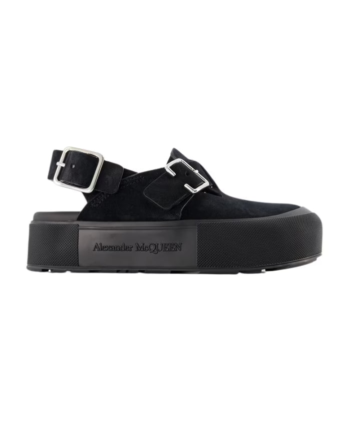 Mount Slick Sandals - Black/Silver Leather