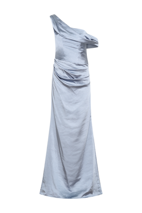 Dalia Off Shoulder Satin Maxi Dress - Frosted Blue
