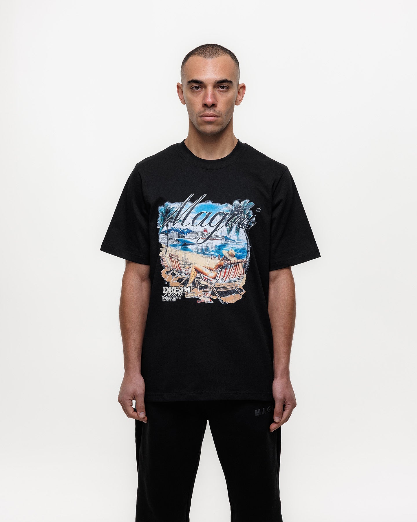 Magiri Dream Beach Printed T-Shirt in Black