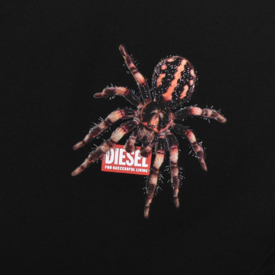 Diesel Spider Graphic T Shirt Black