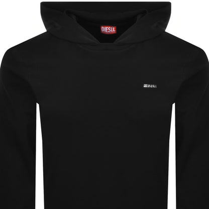 Diesel T Bill Hooded Long Sleeve T Shirt Black