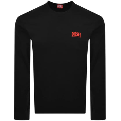 Diesel T Boxt Long Sleeve Bisk T Shirt Black