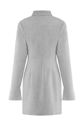 Dorian Fitted Shirt Mini Dress - Charcoal Marle