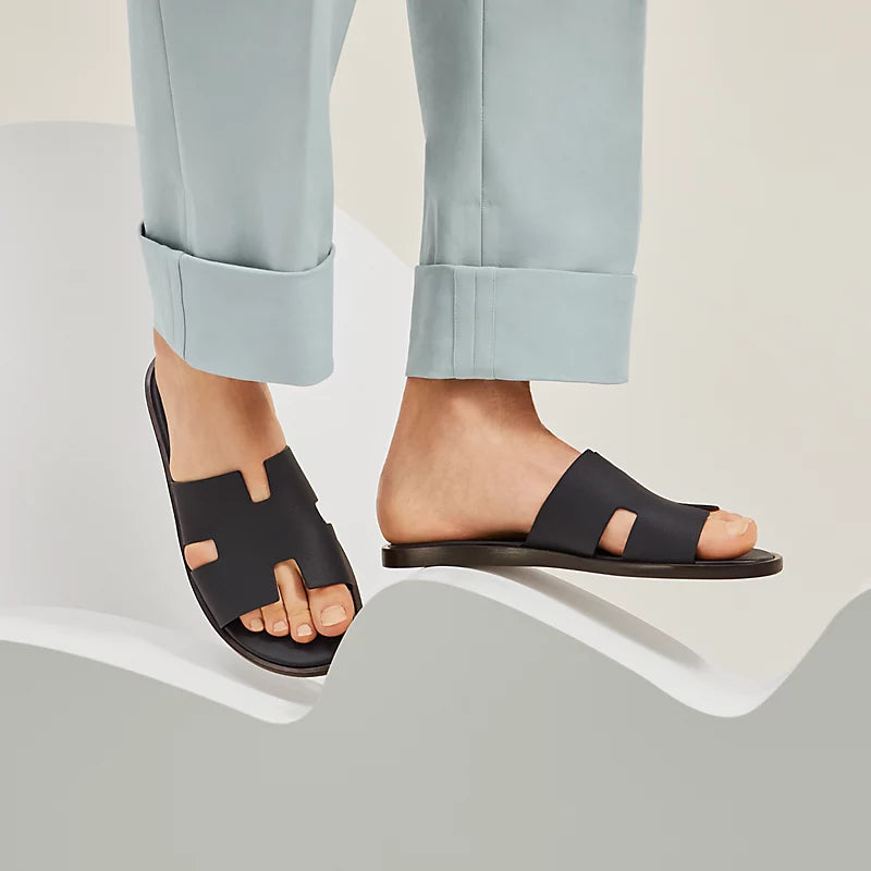 Hermès Oran Sandals – Navy Blue