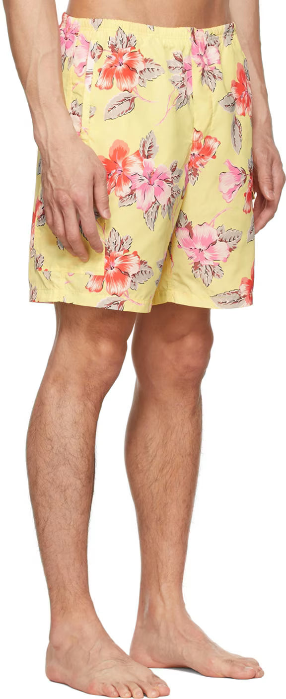 Yellow Polyester Swim Shorts