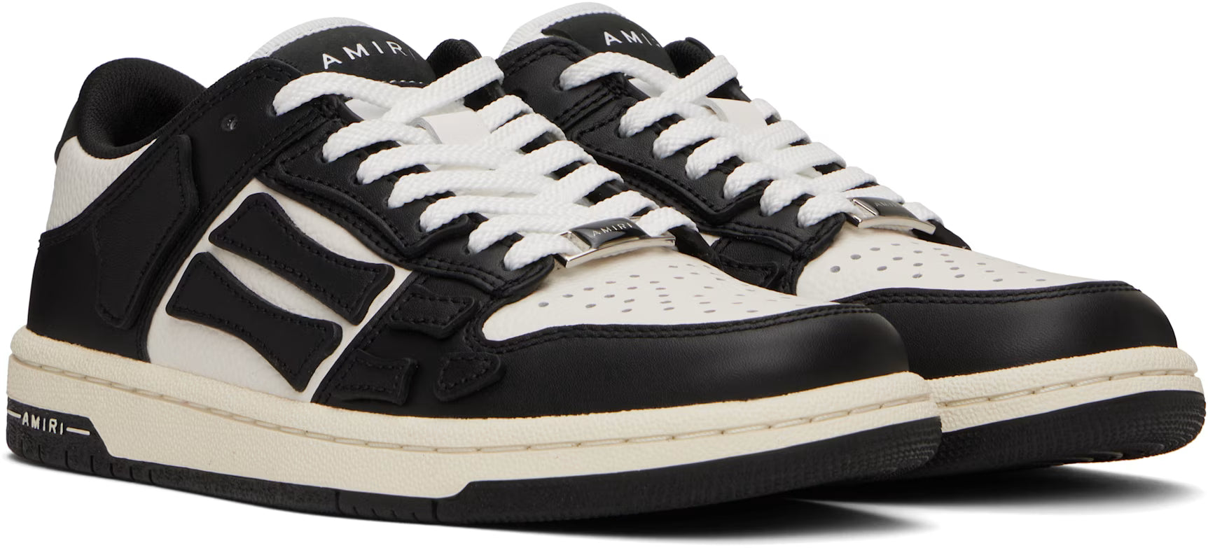 AMIRI Women White & Black Skel-Top Low Sneakers